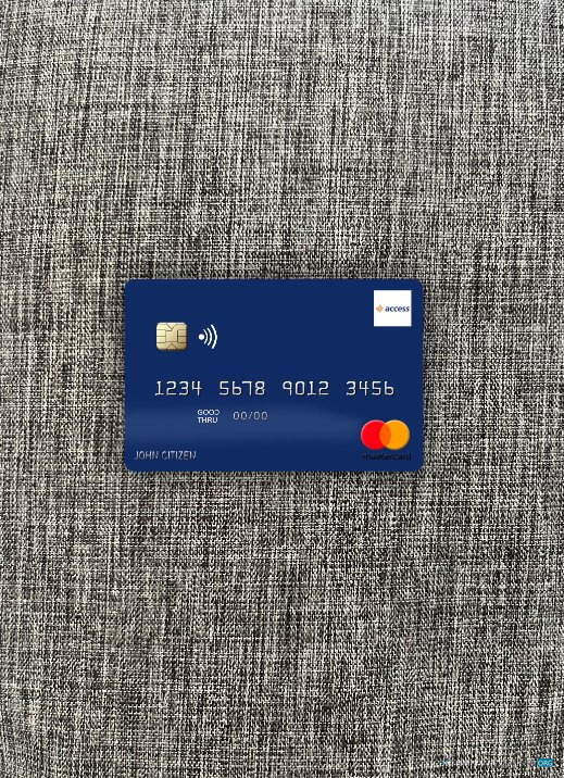 Download Guinea Access Bank Guinée mastercard photolook front Photoshop template